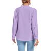 imageLYANER Womens V Neck Shirred Long Sleeve Office Elegant Tunic Blouse TopLight Purple