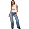 imageLYANER Womens Sleeveless Bodysuits Sexy Cut Out Front Body Suits Stretchy Tank Leotards TopsWhite