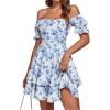 Blue White Print