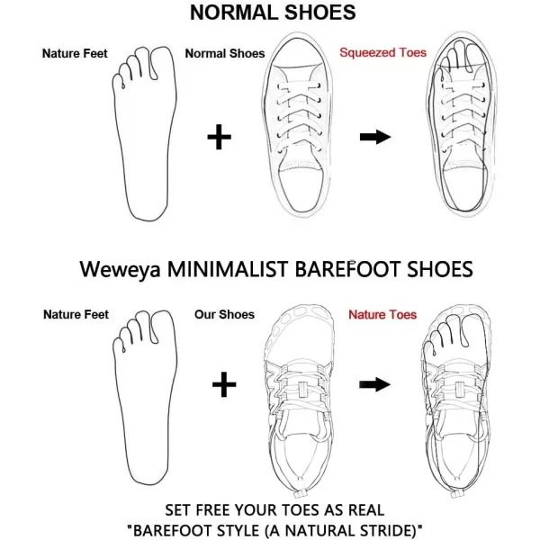 Weweya Barefoot Shoes for Women Minimalist Running Cross Training Shoe
