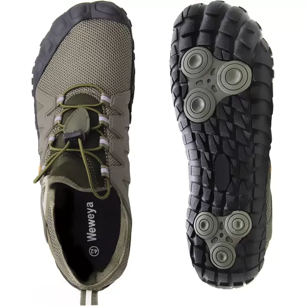 imageWeweya Barefoot Shoes Men Minimalist Running Cross Training ShoeArmy Green