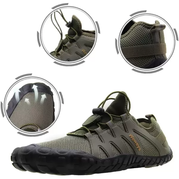 imageWeweya Barefoot Shoes Men Minimalist Running Cross Training ShoeArmy Green