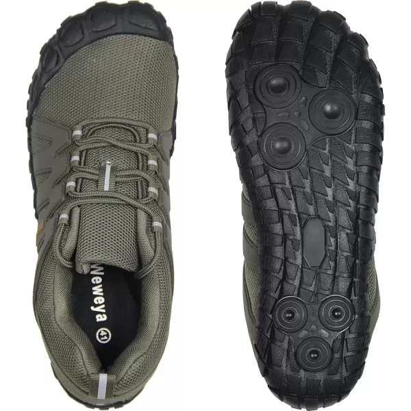 imageWeweya Barefoot Shoes Men Minimalist Running Cross Training ShoeArmy Green Adjustable Tongue