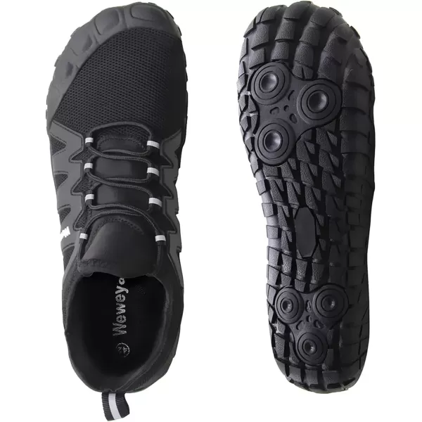 imageWeweya Barefoot Shoes Men Minimalist Running Cross Training ShoeBlack