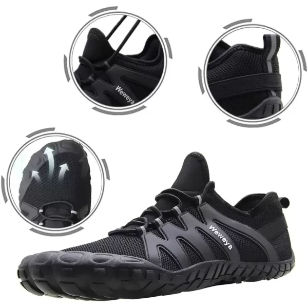 imageWeweya Barefoot Shoes Men Minimalist Running Cross Training ShoeBlack