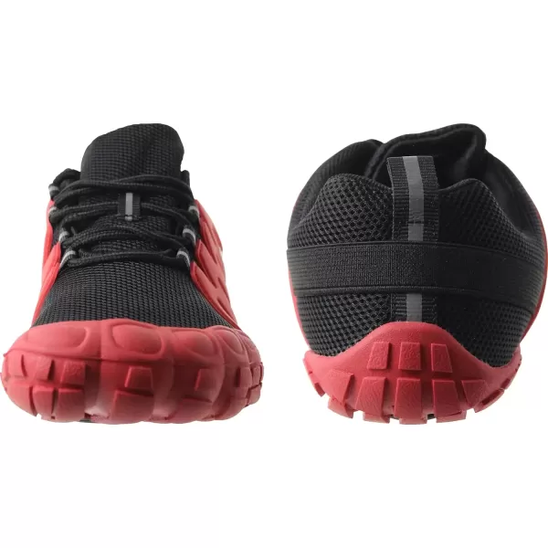 imageWeweya Barefoot Shoes Men Minimalist Running Cross Training ShoeBlack Red Adjustable Tongue