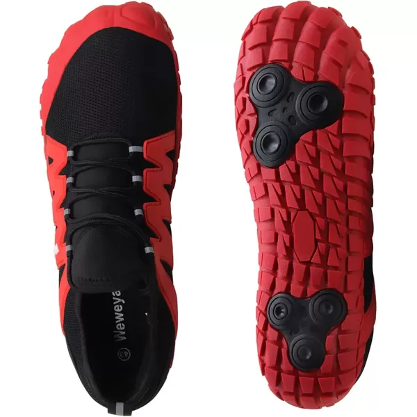 imageWeweya Barefoot Shoes Men Minimalist Running Cross Training ShoeBlackRed