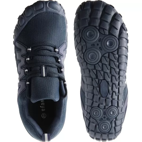 imageWeweya Barefoot Shoes Men Minimalist Running Cross Training ShoeBlue Adjustable Tongue