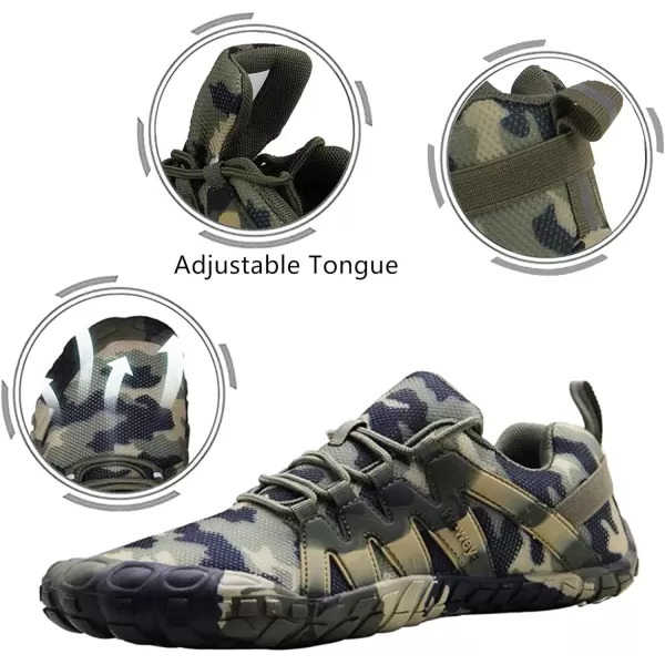 imageWeweya Barefoot Shoes Men Minimalist Running Cross Training ShoeCamo Green