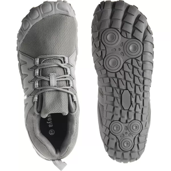 imageWeweya Barefoot Shoes Men Minimalist Running Cross Training ShoeGray Adjustable Tongue