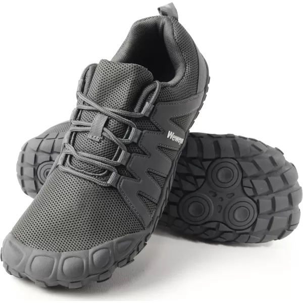 imageWeweya Barefoot Shoes Men Minimalist Running Cross Training ShoeGray Adjustable Tongue