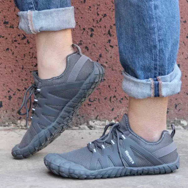 imageWeweya Barefoot Shoes Men Minimalist Running Cross Training ShoeGrey
