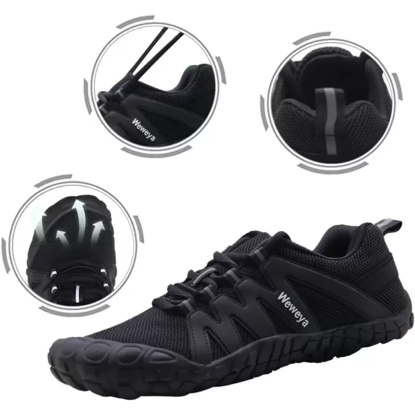 imageWeweya Barefoot Shoes for Women Minimalist Running Cross Training ShoeBlack