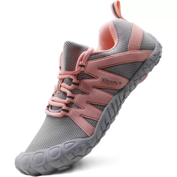imageWeweya Barefoot Shoes for Women Minimalist Running Cross Training ShoeGray Pink