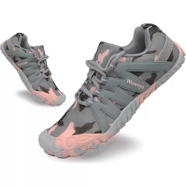 imageWeweya Barefoot Shoes for Women Minimalist Running Cross Training ShoePink Camo