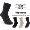 imageWeweya Boot Socks for Women  Thick Winter Socks  Knit Warm Socks  Gifts for WomenBlack  Cream  Gray