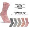 imageWeweya Boot Socks for Women  Thick Winter Socks  Knit Warm Socks  Gifts for WomenBlack  Grey  Khaki  Orange  Pink