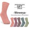 imageWeweya Boot Socks for Women  Thick Winter Socks  Knit Warm Socks  Gifts for WomenBlue  Green  Red  Pink  Rose