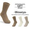 imageWeweya Boot Socks for Women  Thick Winter Socks  Knit Warm Socks  Gifts for WomenDark Brown  Light Brown  Light Cream