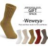 imageWeweya Boot Socks for Women  Thick Winter Socks  Knit Warm Socks  Gifts for WomenRed  Dark Brown  Light Brown  Dark Yellow  White