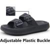 imageWeweya Sandals for Women and Men  Pillow Slippers  Double Buckle Adjustable Slides  EVA Flat SandalsBlack