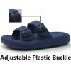 imageWeweya Sandals for Women and Men  Pillow Slippers  Double Buckle Adjustable Slides  EVA Flat SandalsBlue