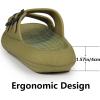 imageWeweya Sandals for Women and Men  Pillow Slippers  Double Buckle Adjustable Slides  EVA Flat SandalsGreen