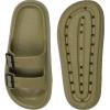 imageWeweya Sandals for Women and Men  Pillow Slippers  Double Buckle Adjustable Slides  EVA Flat SandalsGreen