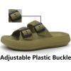 imageWeweya Sandals for Women and Men  Pillow Slippers  Double Buckle Adjustable Slides  EVA Flat SandalsGreen