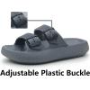 imageWeweya Sandals for Women and Men  Pillow Slippers  Double Buckle Adjustable Slides  EVA Flat SandalsGrey
