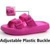 imageWeweya Sandals for Women and Men  Pillow Slippers  Double Buckle Adjustable Slides  EVA Flat SandalsHot Pink