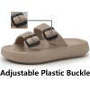 imageWeweya Sandals for Women and Men  Pillow Slippers  Double Buckle Adjustable Slides  EVA Flat SandalsKhaki