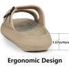 imageWeweya Sandals for Women and Men  Pillow Slippers  Double Buckle Adjustable Slides  EVA Flat SandalsKhaki