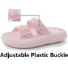 imageWeweya Sandals for Women and Men  Pillow Slippers  Double Buckle Adjustable Slides  EVA Flat SandalsLight Pink