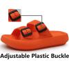 imageWeweya Sandals for Women and Men  Pillow Slippers  Double Buckle Adjustable Slides  EVA Flat SandalsOrange