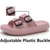 imageWeweya Sandals for Women and Men  Pillow Slippers  Double Buckle Adjustable Slides  EVA Flat SandalsPink