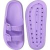 imageWeweya Sandals for Women and Men  Pillow Slippers  Double Buckle Adjustable Slides  EVA Flat SandalsPurple
