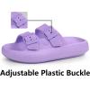 imageWeweya Sandals for Women and Men  Pillow Slippers  Double Buckle Adjustable Slides  EVA Flat SandalsPurple