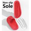 imageWeweya Sandals for Women and Men  Pillow Slippers  Double Buckle Adjustable Slides  EVA Flat SandalsRed