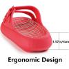 imageWeweya Sandals for Women and Men  Pillow Slippers  Double Buckle Adjustable Slides  EVA Flat SandalsRed