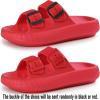 imageWeweya Sandals for Women and Men  Pillow Slippers  Double Buckle Adjustable Slides  EVA Flat SandalsRed