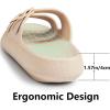 imageWeweya Sandals for Women and Men  Pillow Slippers  Double Buckle Adjustable Slides  EVA Flat SandalsTan