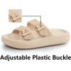 imageWeweya Sandals for Women and Men  Pillow Slippers  Double Buckle Adjustable Slides  EVA Flat SandalsTan