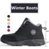 imageWeweya Womens Snow Boots Fur Lined Booties AntiSlip Ankle Boots Winter SneakersBlack
