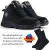 imageWeweya Womens Snow Boots Fur Lined Booties AntiSlip Ankle Boots Winter SneakersBlack