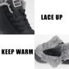 imageWeweya Womens Snow Boots Fur Lined Booties AntiSlip Ankle Boots Winter SneakersBlack
