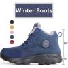 imageWeweya Womens Snow Boots Fur Lined Booties AntiSlip Ankle Boots Winter SneakersBlue