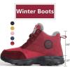 imageWeweya Womens Snow Boots Fur Lined Booties AntiSlip Ankle Boots Winter SneakersRed