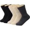 imageWeweya Boot Socks for Women  Thick Winter Socks  Knit Warm Socks  Gifts for WomenBlack  Black  Cream  Cream  Grey