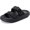 imageWeweya Sandals for Women and Men  Pillow Slippers  Double Buckle Adjustable Slides  EVA Flat SandalsBlack